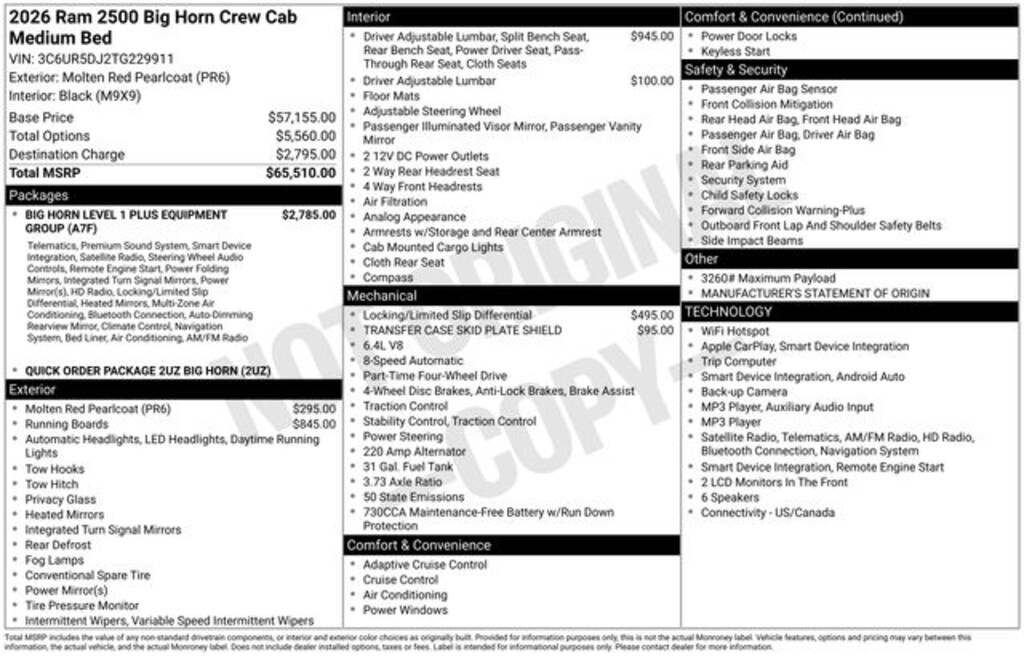 Certified 2026 Ram 2500 Big Horn Crew Cab