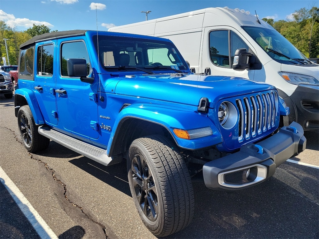 Used 2023 Jeep Wrangler 4xe Sahara 4XE with VIN 1C4JJXP63PW690189 for sale in Quakertown, PA