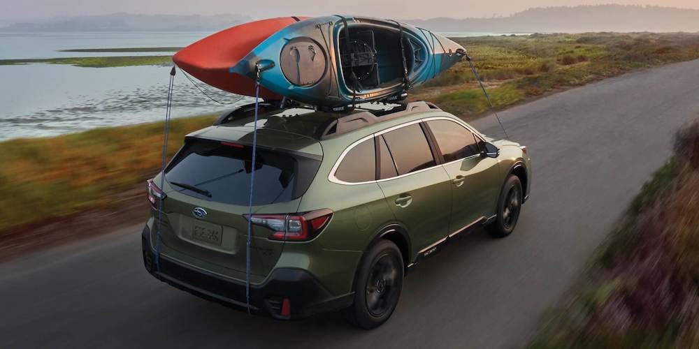 2020 Subaru Outback on a coastal road