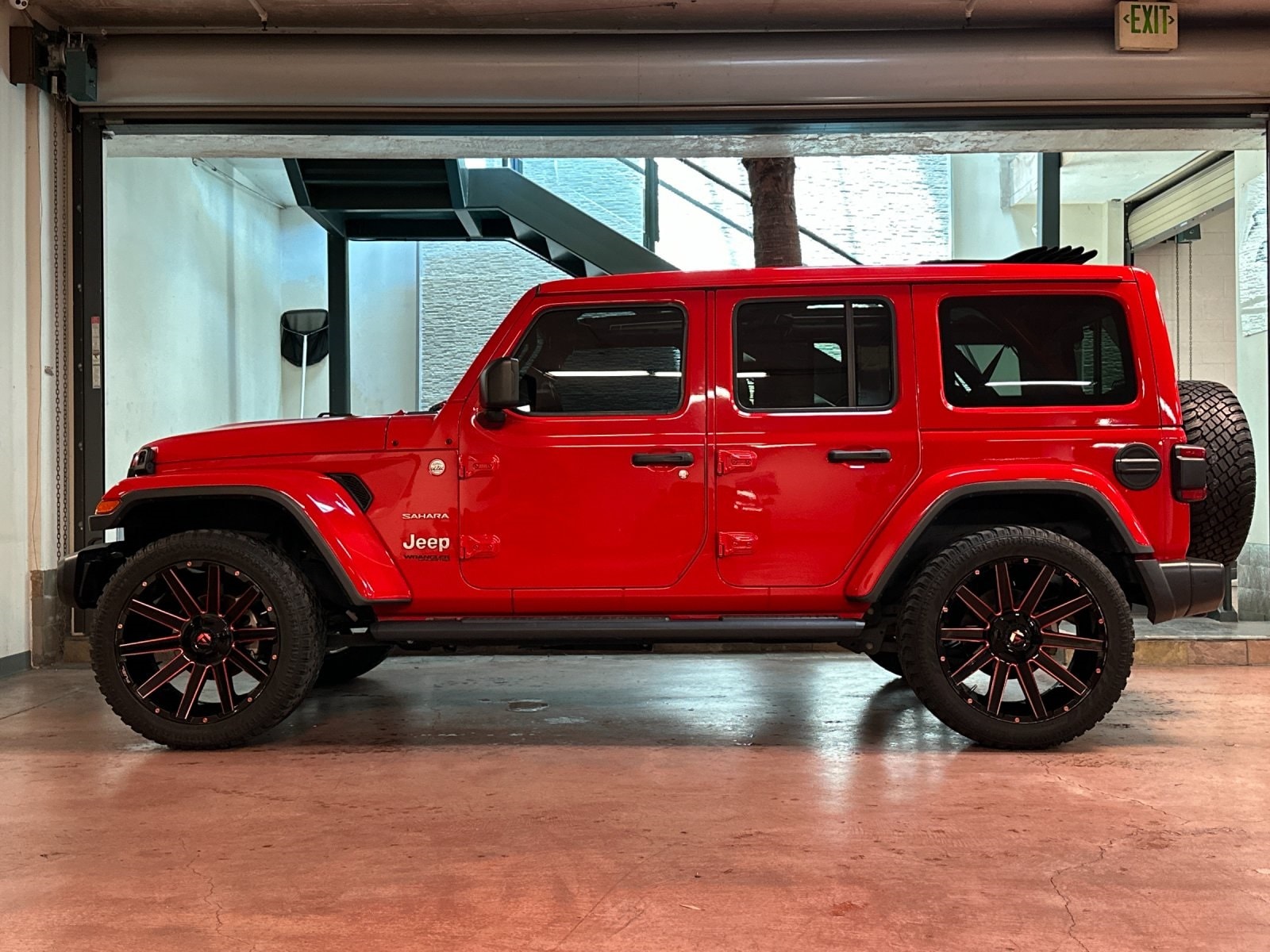 Used 2018 Jeep All-New Wrangler Unlimited Sahara with VIN 1C4HJXEG5JW327183 for sale in Santa Monica, CA