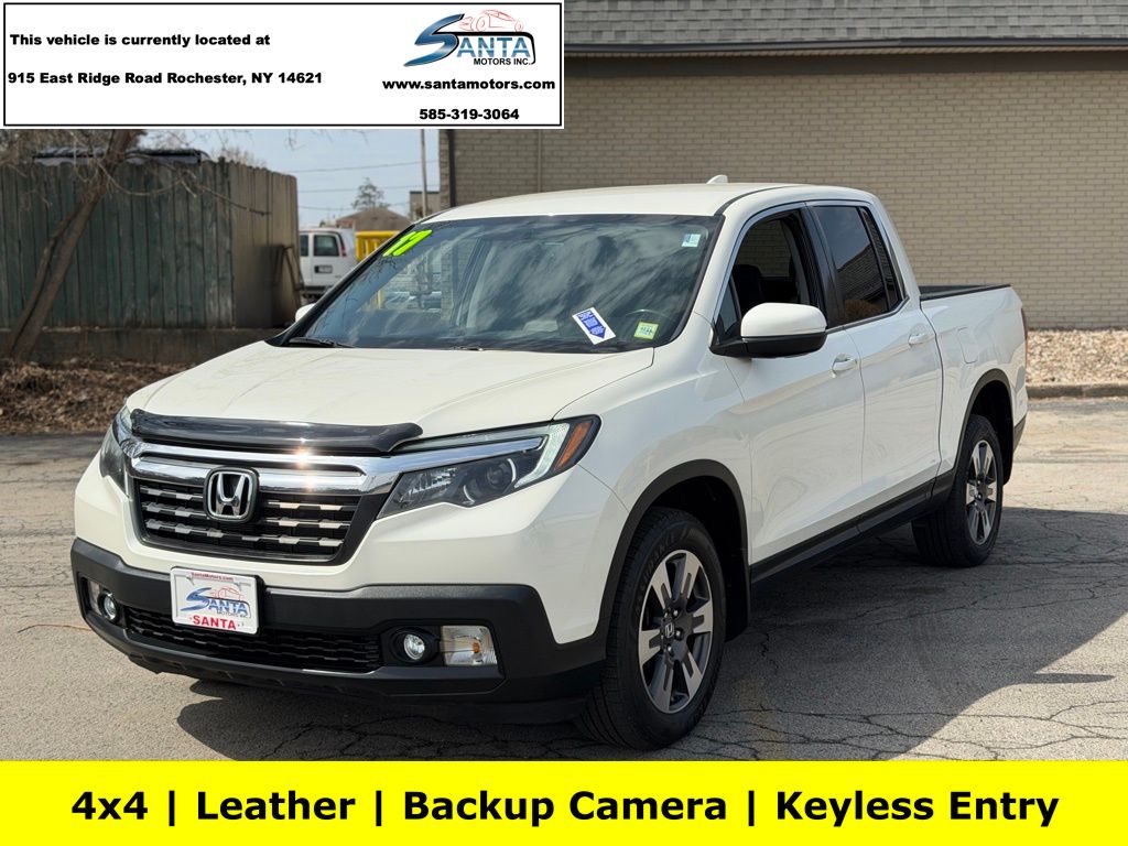 White 2017 Honda Ridgeline RTL-T AWD Pickup Truck All-Wheel Drive 6-Speed Automatic