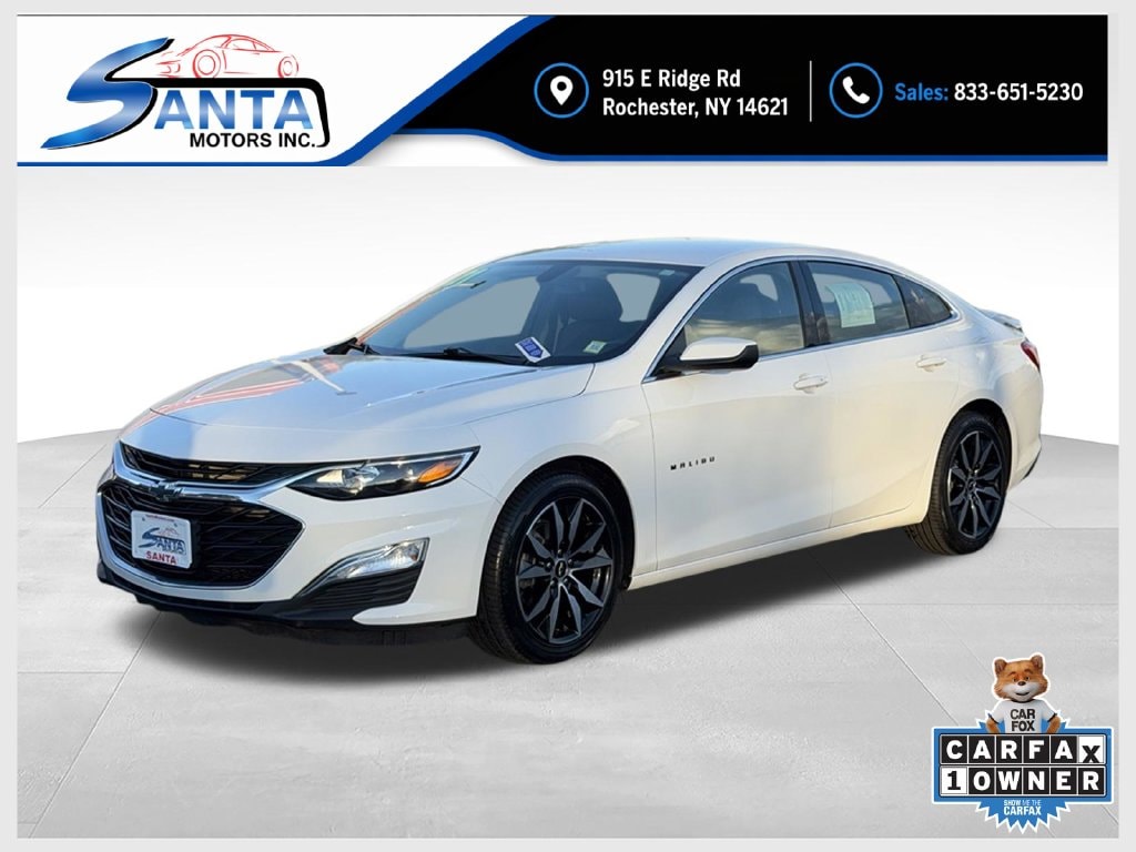 Summit White 2021 Chevrolet Malibu Sedan Front-Wheel Drive Continuously Variable Transmission