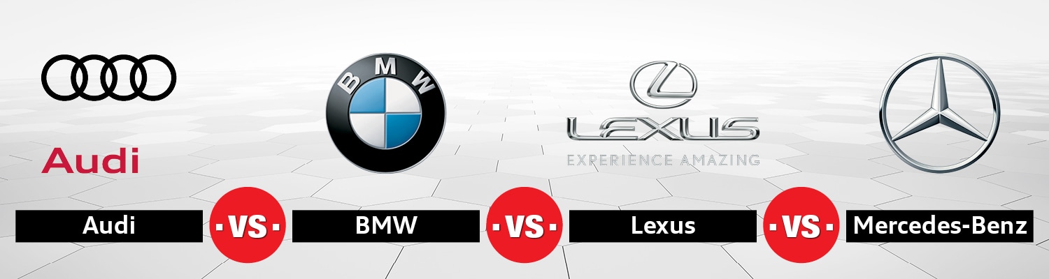 Audi vs Lexus vs BMW vs Mercedes-Benz logo