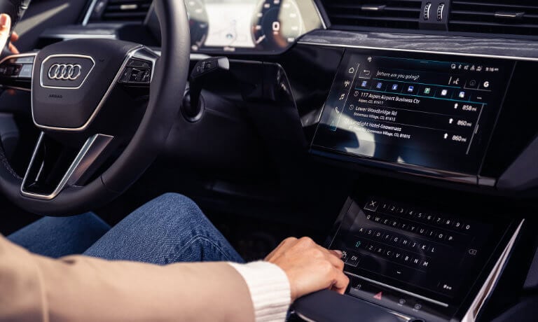 2024 Audi Q8 e-tron interior front infotainment