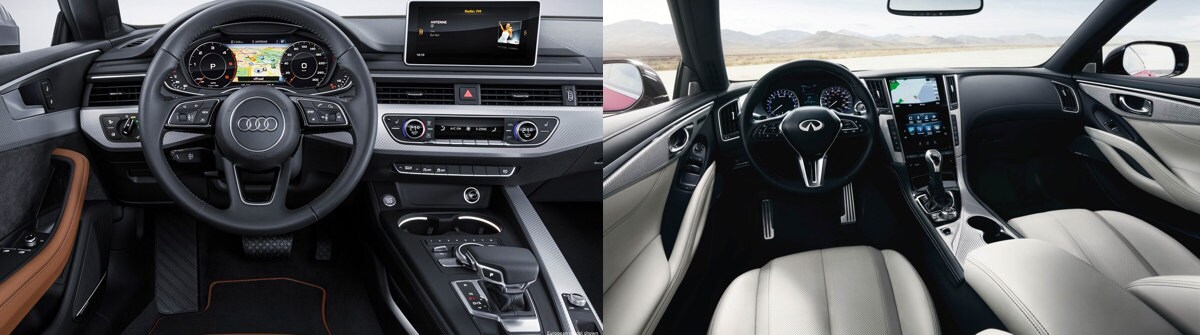 2018 Audi A5 vs. 2018 Infiniti Q60 Interior Comparison near Schaumburg, IL