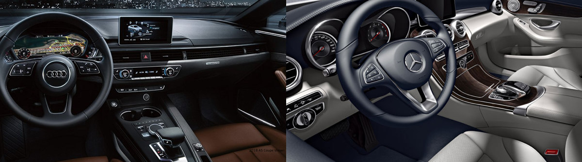 2018 Audi A5 vs. 2018 Mercedes-Benz C-Class Interior Comparison near Schaumburg, IL