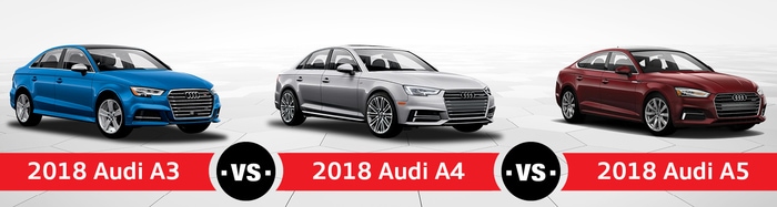 2018 Audi A3 vs. Audi A4 vs. Audi A5 Comparison