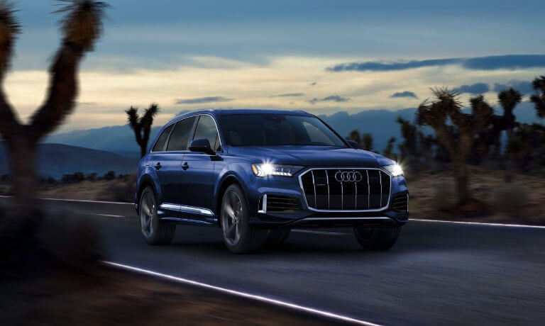 2022 Audi Q7 exterior driving along countryside road