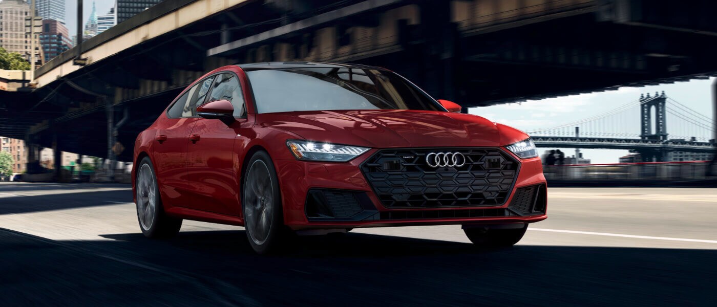 2024 Audi A7 exterior under city bridge