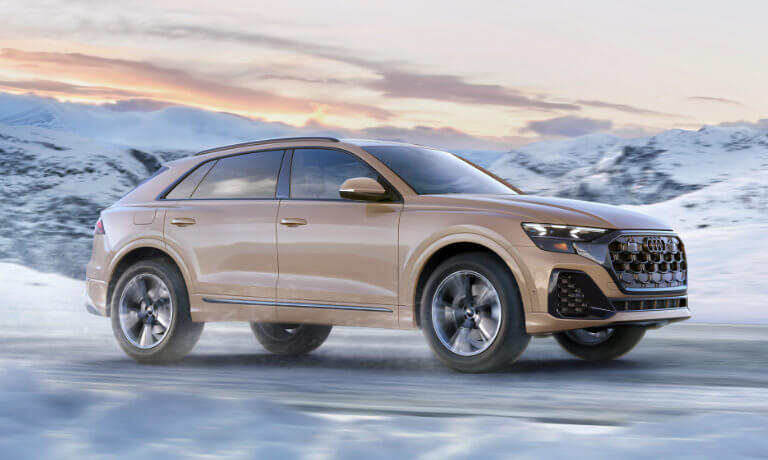 2024 Audi Q8 exterior on snowy road