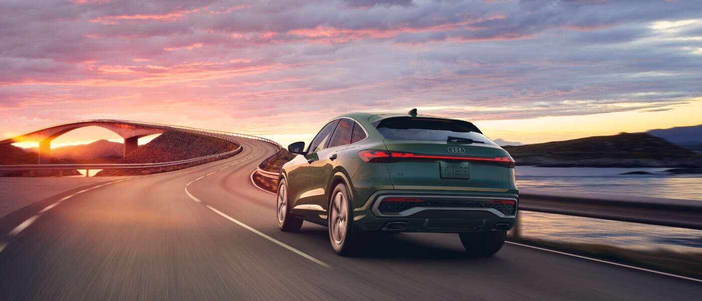 2025 Audi Q5 Sportback Exterior Driving Fast To Bridge