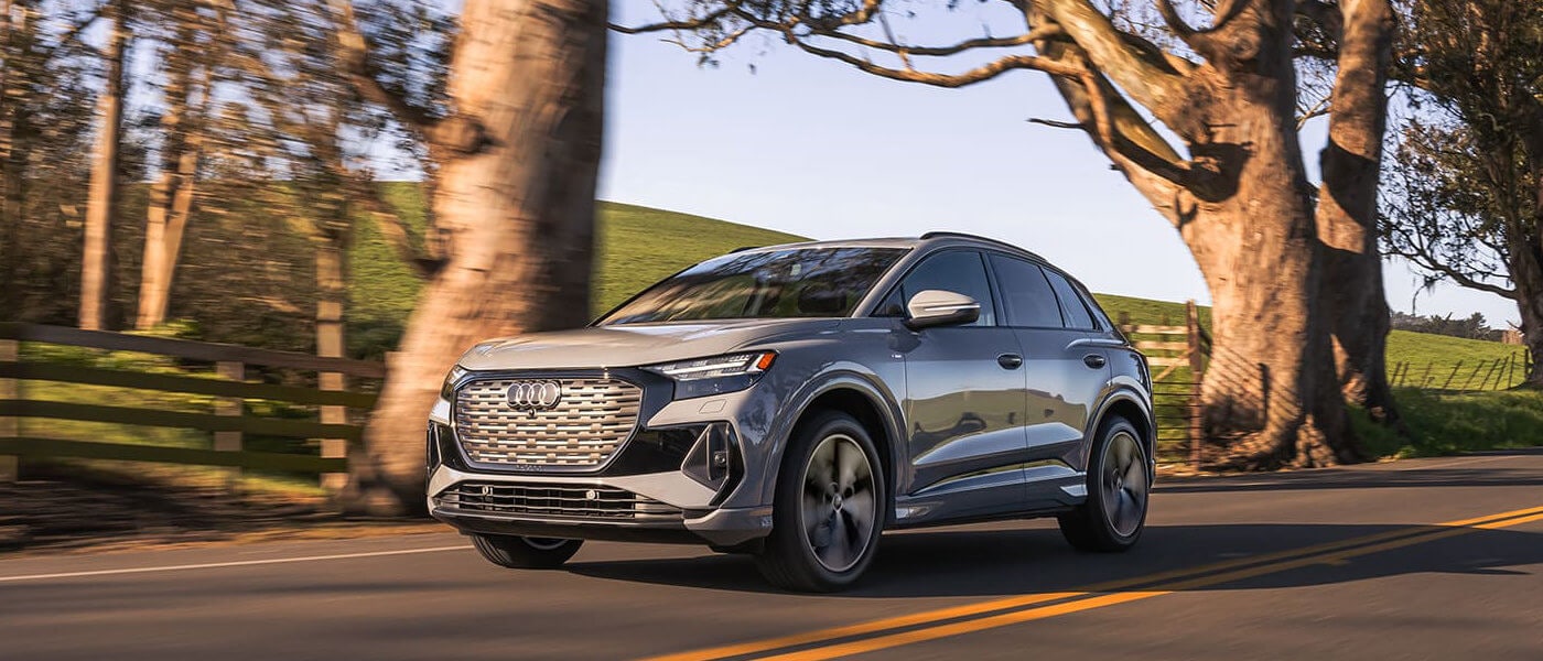 2025 Audi Q4 etron Exterior On Wooded Road