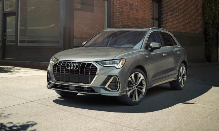 2022 Audi Q3 exterior parked in downtown alley