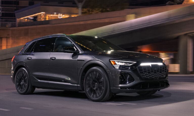 2024 Audi Q8 e-tron exterior highway at night