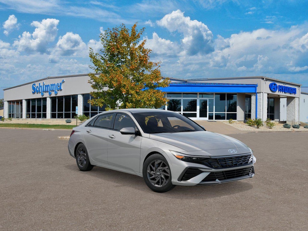 New 2026 Hyundai Elantra Hybrid Blue Sedan