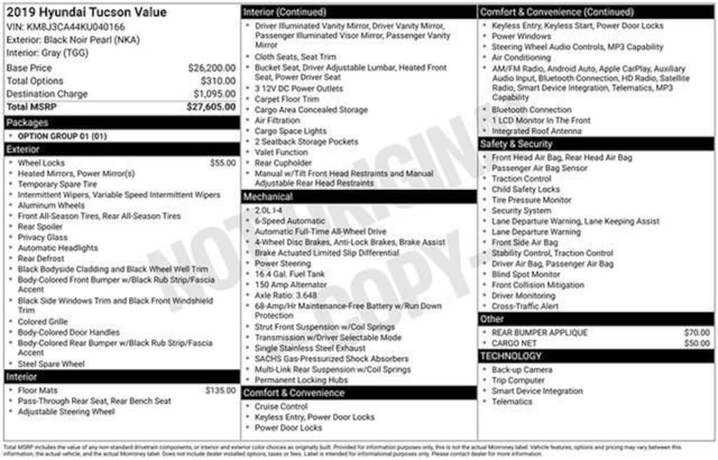 Used 2019 Hyundai Tucson Value SUV