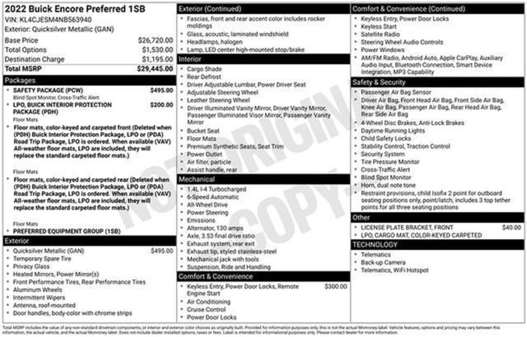 Used 2022 Buick Encore Preferred SUV