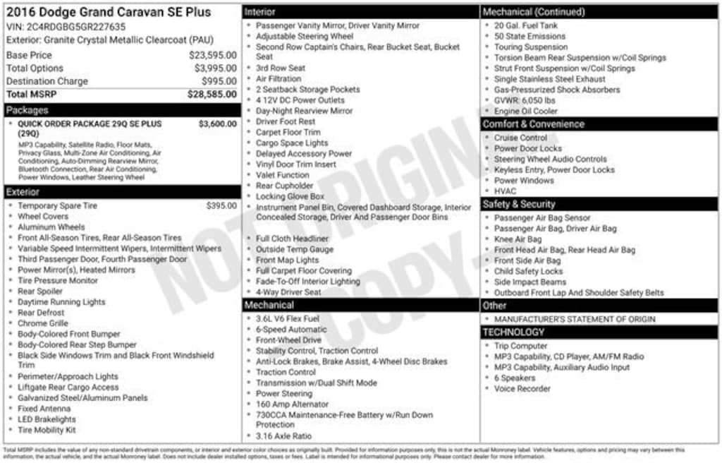 Used 2016 Dodge Grand Caravan SE Plus Minivan