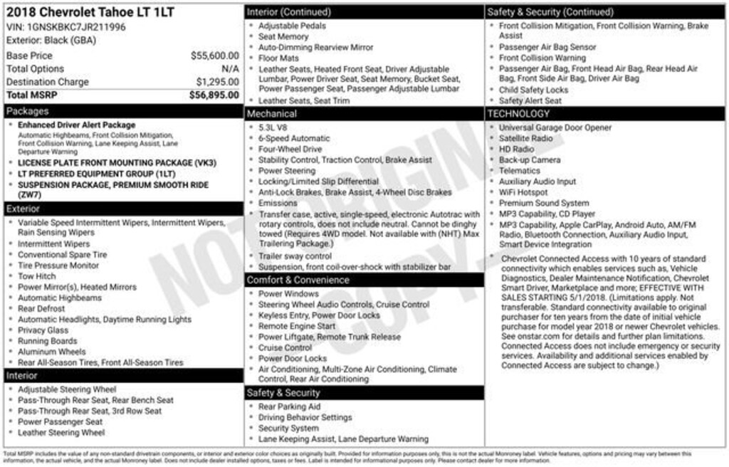 Used 2018 Chevrolet Tahoe LT SUV