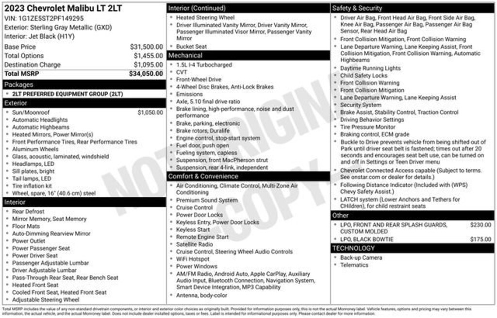 Used 2023 Chevrolet Malibu 2LT Car