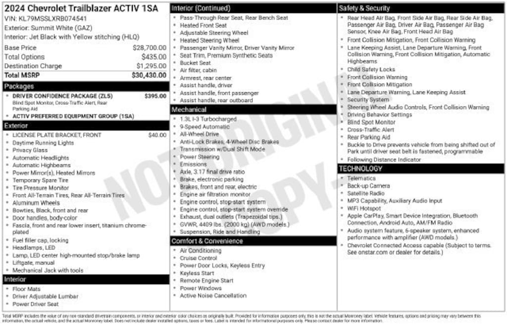 Used 2024 Chevrolet Trailblazer Activ SUV