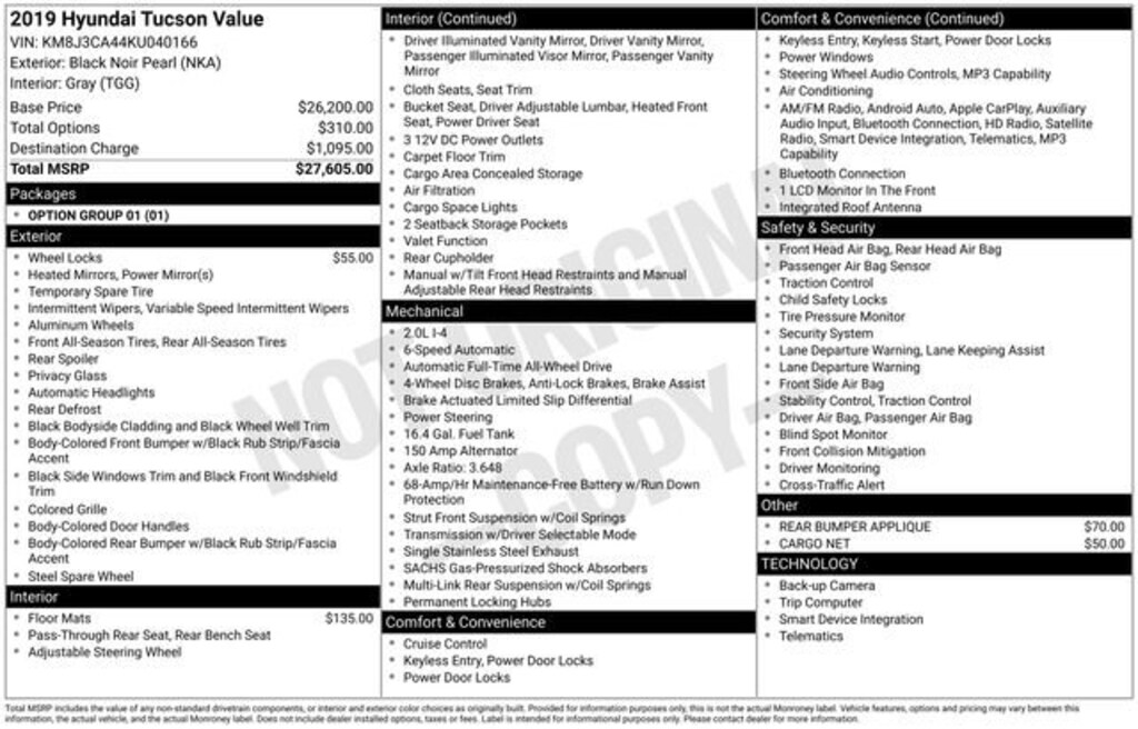 Used 2019 Hyundai Tucson Value SUV