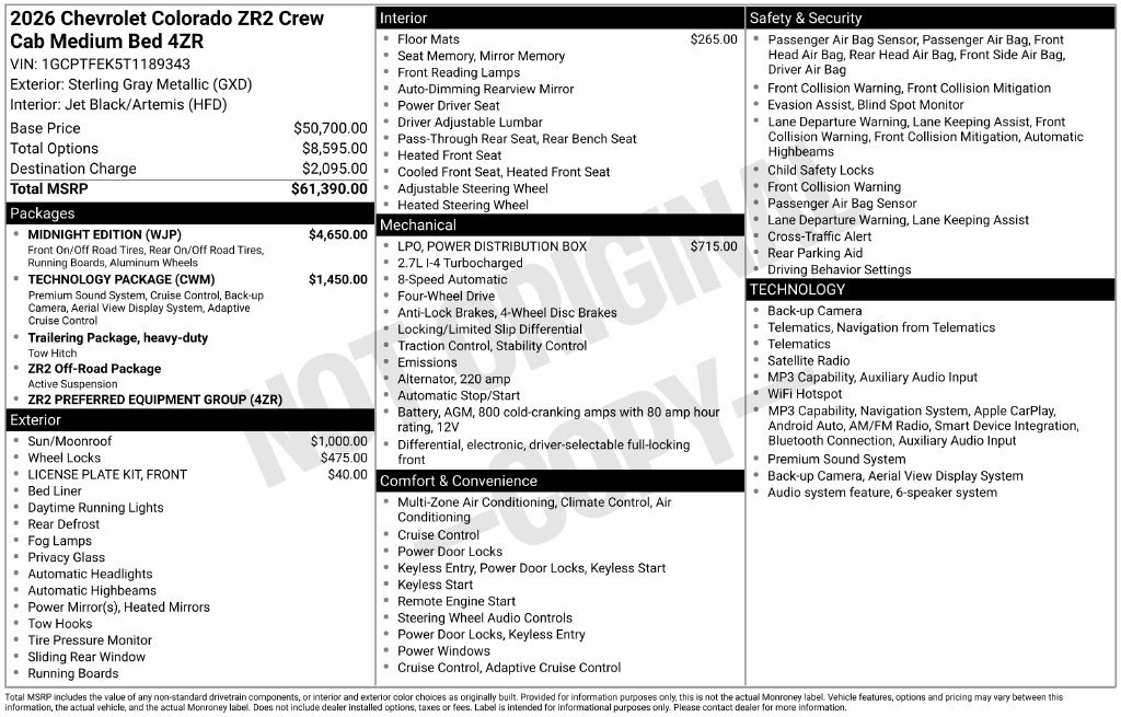 Used 2026 Chevrolet Colorado ZR2 Truck Crew Cab