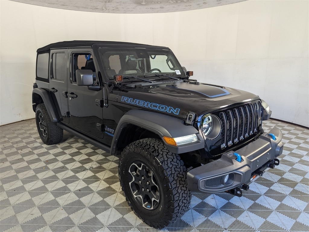 Used 2022 Jeep Wrangler Unlimited Rubicon 4XE with VIN 1C4JJXR69NW184490 for sale in Delray Beach, FL