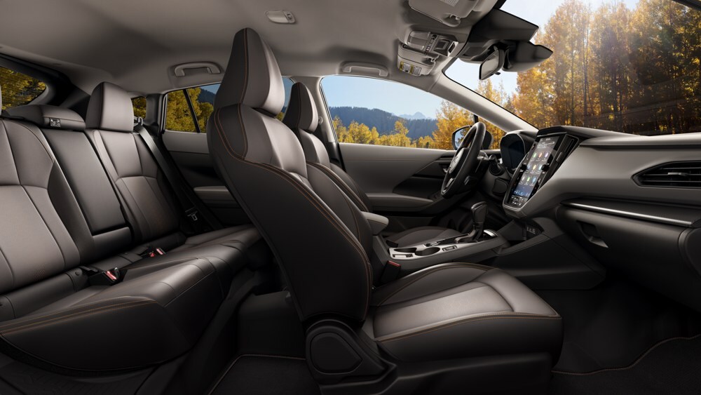 2026 Subaru Crosstrek Limited cabin with front seats, steering wheel and multimedia display