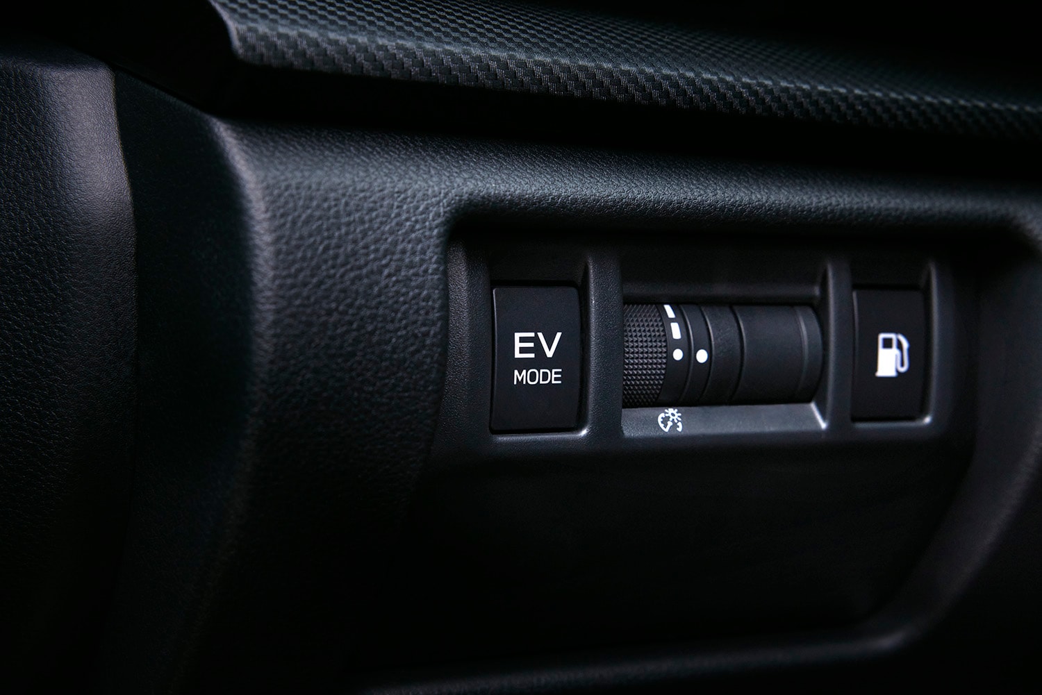 EV-mode button and dashboard controls in a 2026 Subaru Crosstrek Limited Hybrid