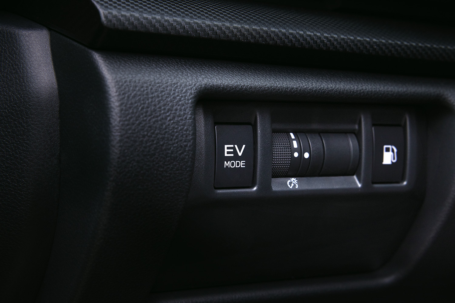 EV-mode button and dashboard controls in a 2026 Subaru Crosstrek Limited Hybrid