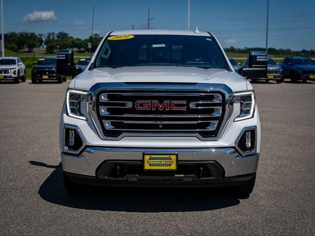 Used 2021 GMC Sierra 1500 SLT with VIN 3GTU9DEL0MG256786 for sale in Cold Spring, Minnesota