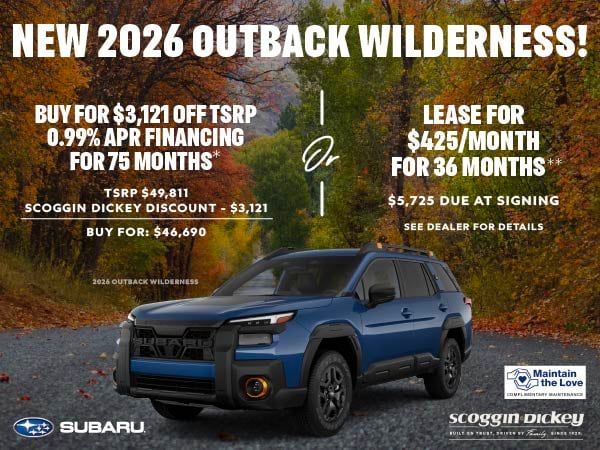 Subaru Dealer near Lubbock, TX | Scoggin-Dickey Subaru