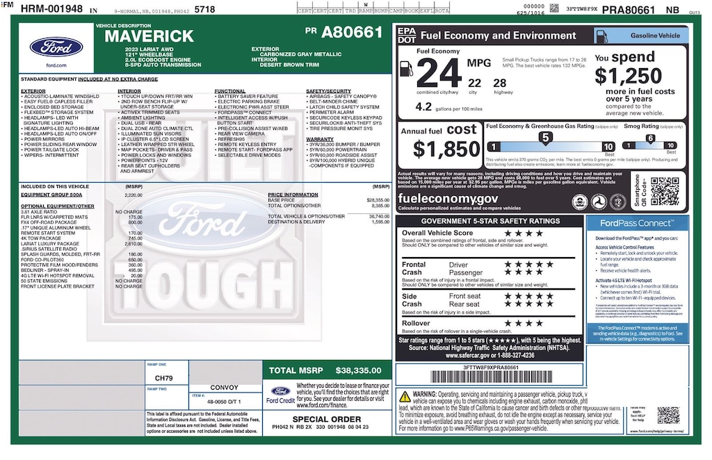 Used 2023 Ford Maverick Lariat Truck