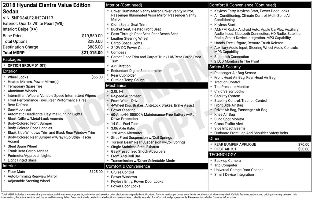 Used 2018 Hyundai Elantra Value Edition Sedan