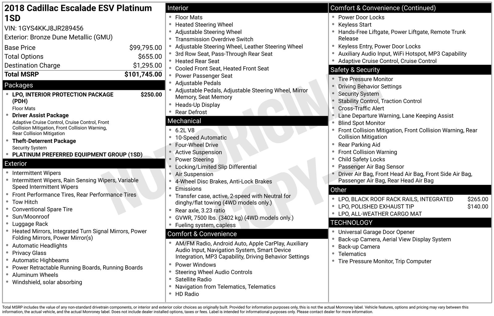 2018 Cadillac Escalade ESV AWD Platinum's photo