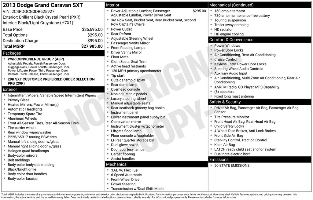 Used 2013 Dodge Grand Caravan SXT Minivan/Van
