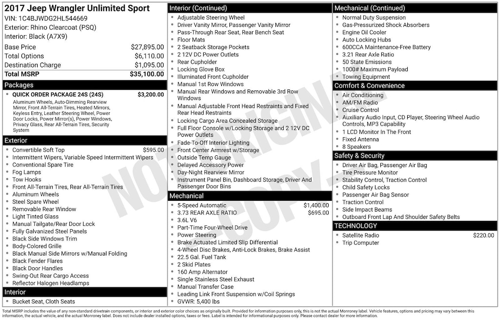 Used 2017 Jeep Wrangler Unlimited Sport SUV