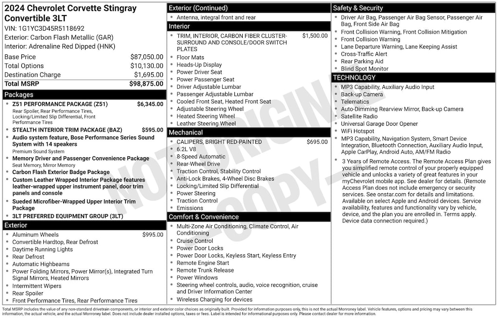 Used 2024 Chevrolet Corvette Stingray Convertible