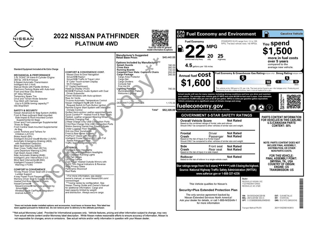 Used 2022 Nissan Pathfinder Platinum SUV