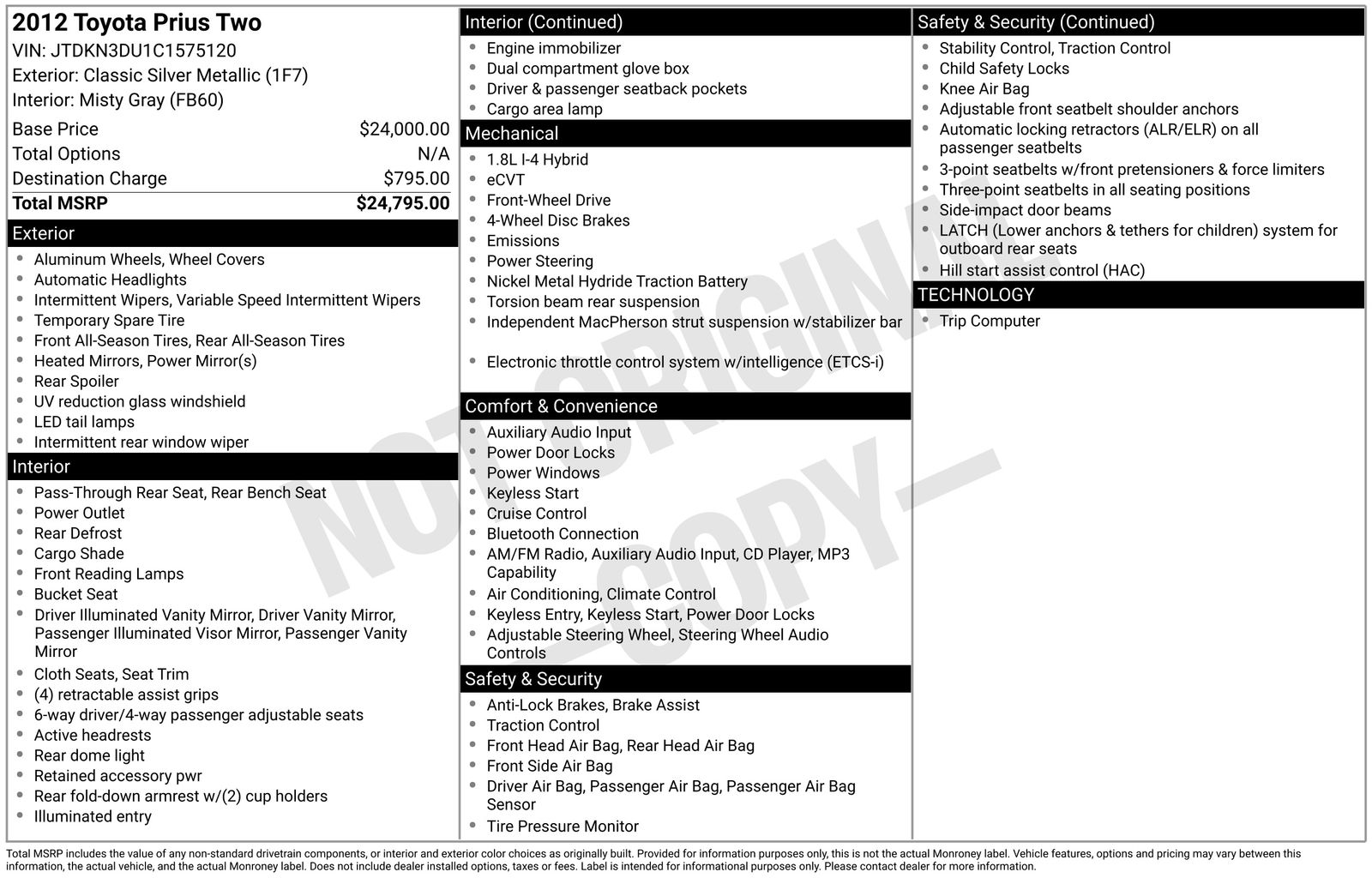 2012 Toyota Prius's photo