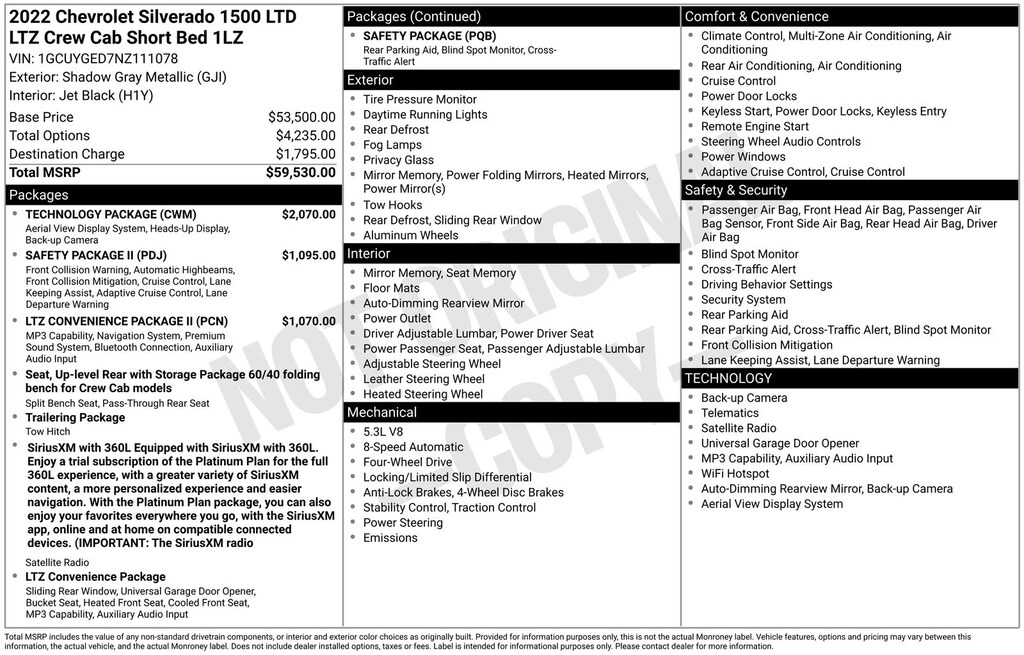 Used 2022 Chevrolet Silverado 1500 LTD LTZ Truck