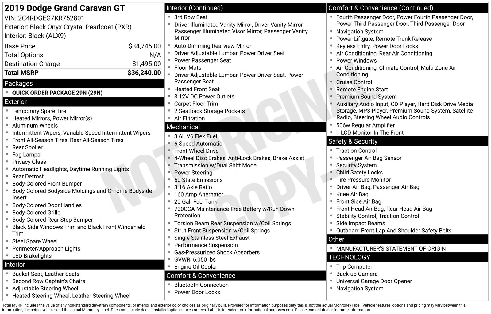 2019 Dodge Grand Caravan GT (Fleet)'s photo