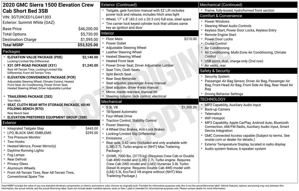 Used 2020 GMC Sierra 1500 Elevation Truck