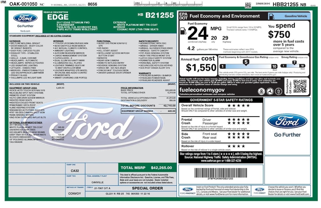 Used 2017 Ford Edge Titanium SUV
