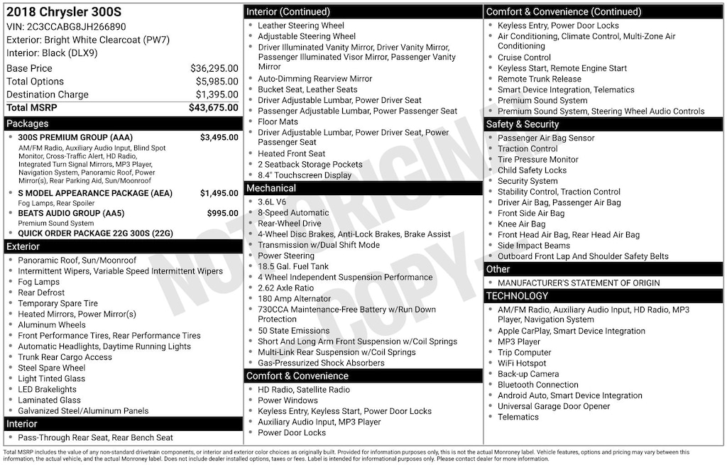 Used 2018 Chrysler 300 S Sedan