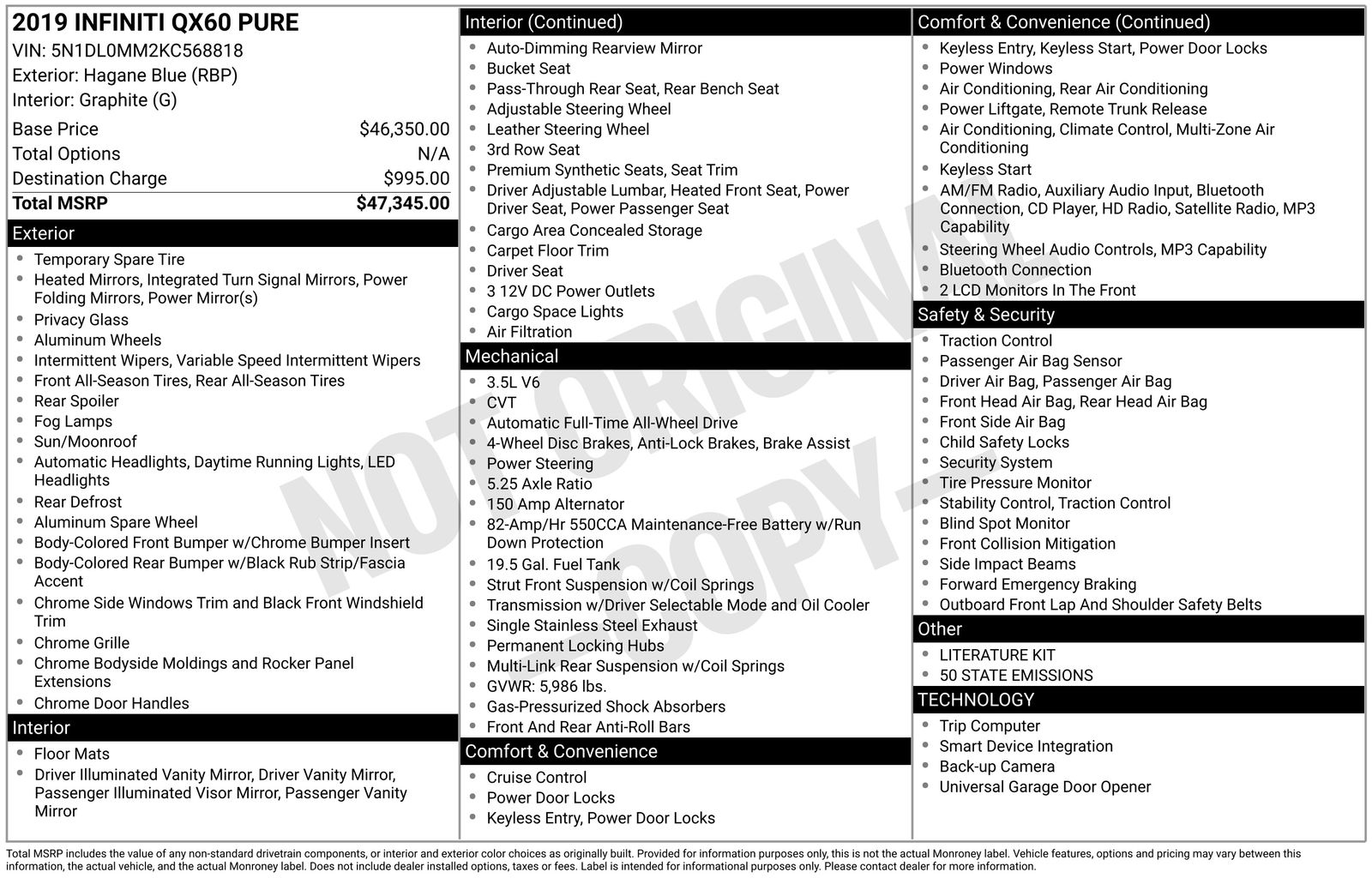 2019 INFINITI QX60 PURE's photo