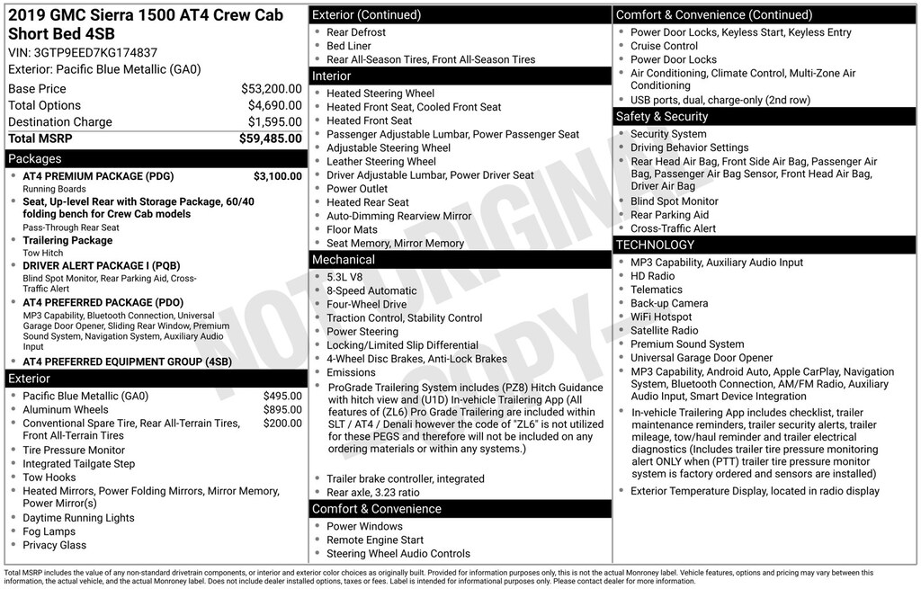 Used 2019 GMC Sierra 1500 AT4 Truck