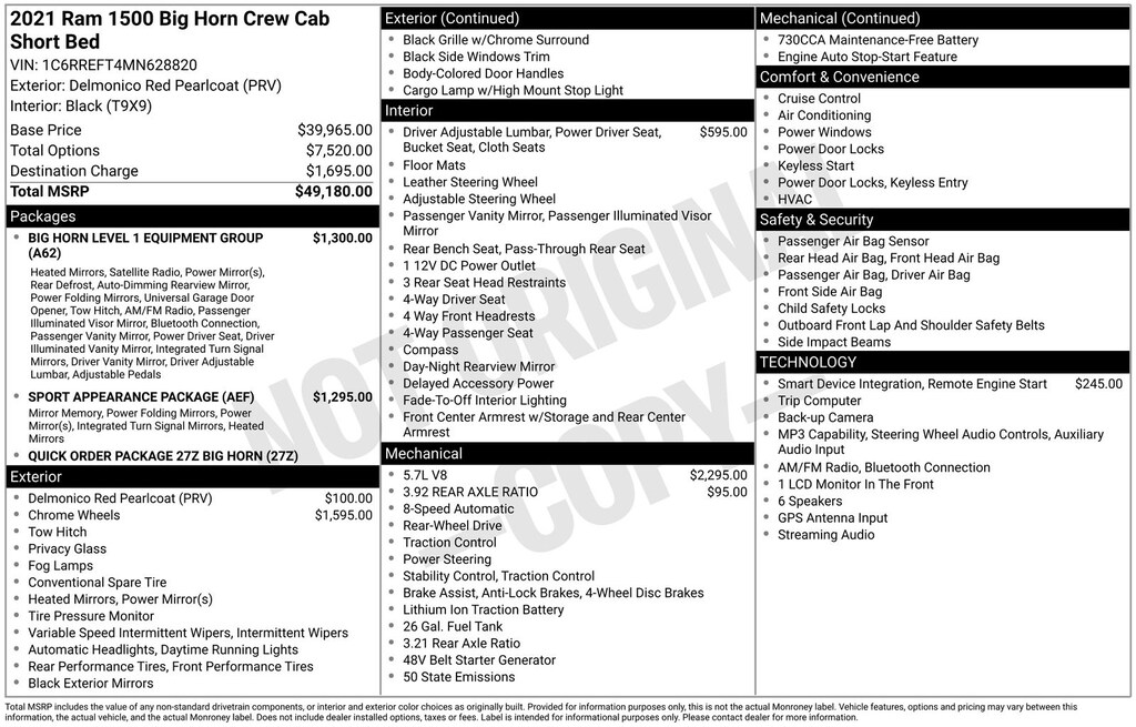 Used 2021 Ram 1500 Big Horn/Lone Star Truck