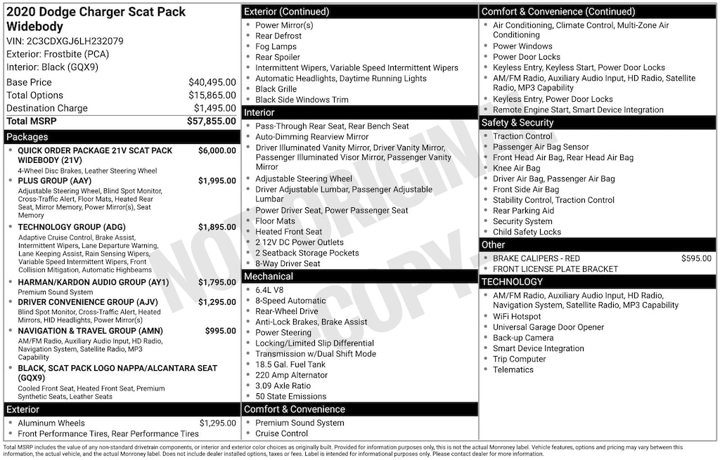 Used 2020 Dodge Charger R/T Scat Pack Widebody Sedan